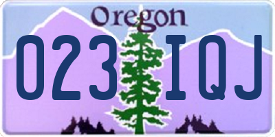 OR license plate 023IQJ