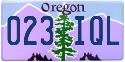 OR license plate 023IQL