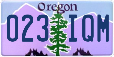 OR license plate 023IQM