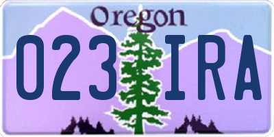OR license plate 023IRA