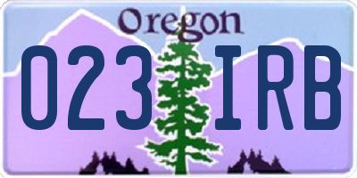 OR license plate 023IRB
