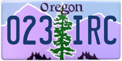 OR license plate 023IRC