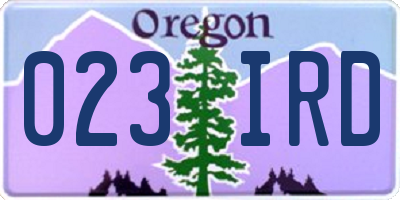 OR license plate 023IRD