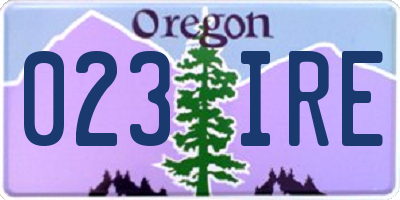 OR license plate 023IRE