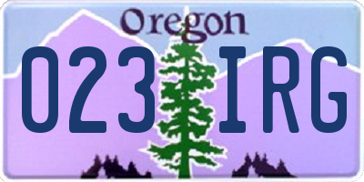 OR license plate 023IRG