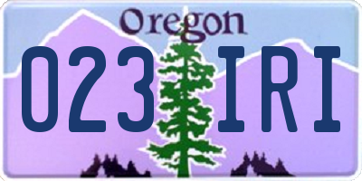 OR license plate 023IRI