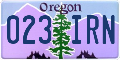 OR license plate 023IRN