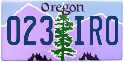 OR license plate 023IRO