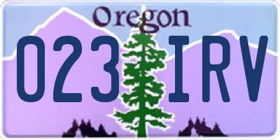 OR license plate 023IRV
