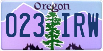 OR license plate 023IRW