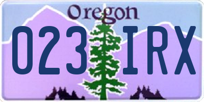 OR license plate 023IRX