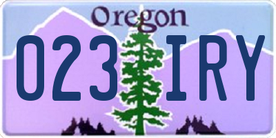 OR license plate 023IRY