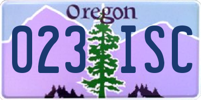 OR license plate 023ISC