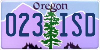 OR license plate 023ISD