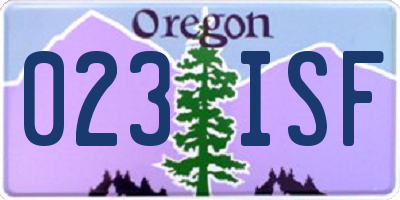OR license plate 023ISF