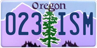 OR license plate 023ISM