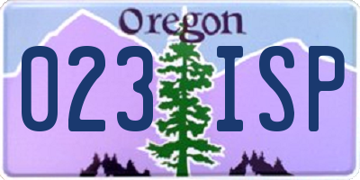 OR license plate 023ISP