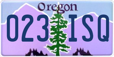 OR license plate 023ISQ