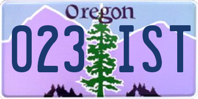OR license plate 023IST
