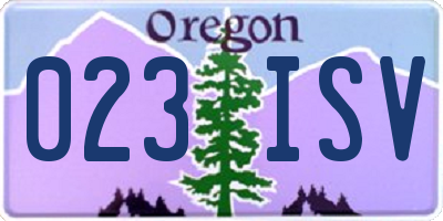 OR license plate 023ISV