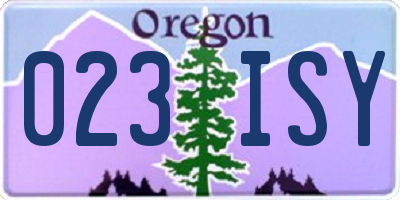 OR license plate 023ISY