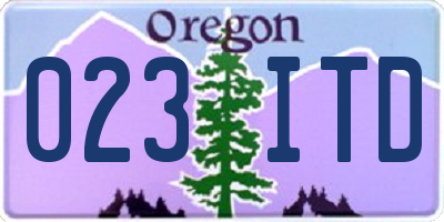 OR license plate 023ITD