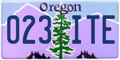 OR license plate 023ITE