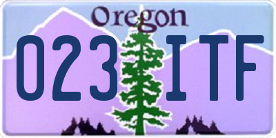 OR license plate 023ITF