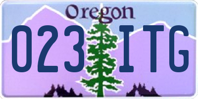 OR license plate 023ITG