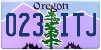 OR license plate 023ITJ