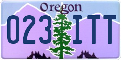 OR license plate 023ITT