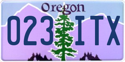 OR license plate 023ITX