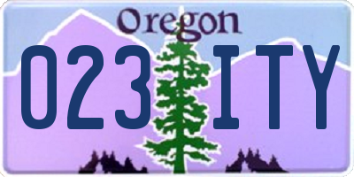 OR license plate 023ITY