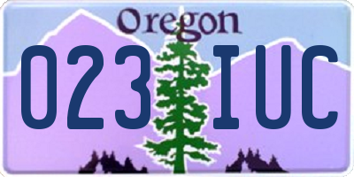 OR license plate 023IUC