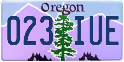 OR license plate 023IUE