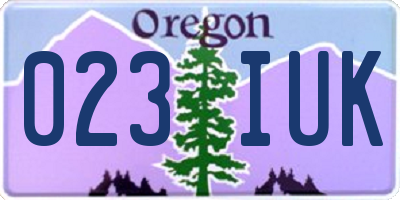 OR license plate 023IUK