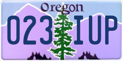OR license plate 023IUP