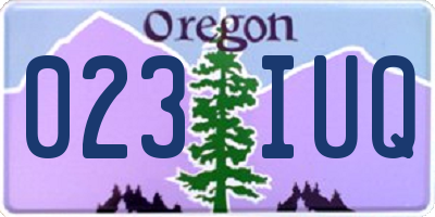 OR license plate 023IUQ