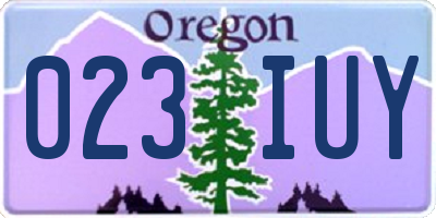 OR license plate 023IUY