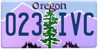 OR license plate 023IVC