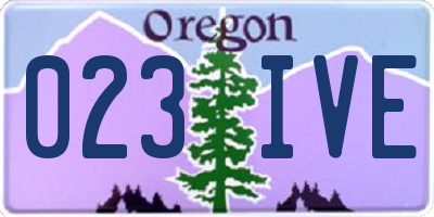 OR license plate 023IVE
