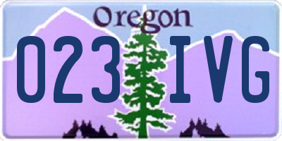 OR license plate 023IVG