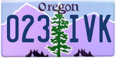 OR license plate 023IVK