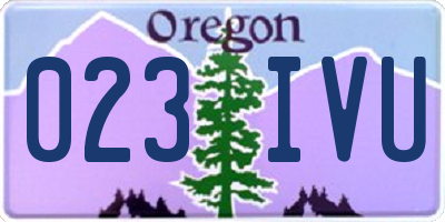 OR license plate 023IVU
