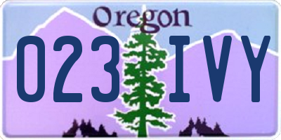 OR license plate 023IVY