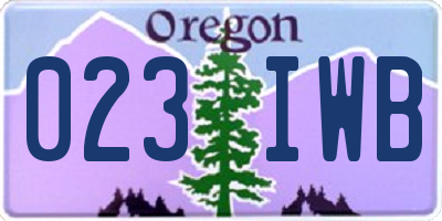 OR license plate 023IWB