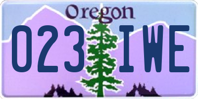 OR license plate 023IWE