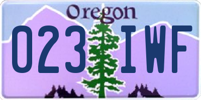 OR license plate 023IWF
