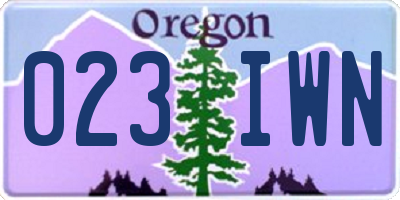 OR license plate 023IWN