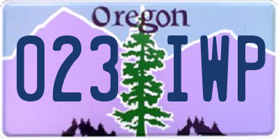 OR license plate 023IWP